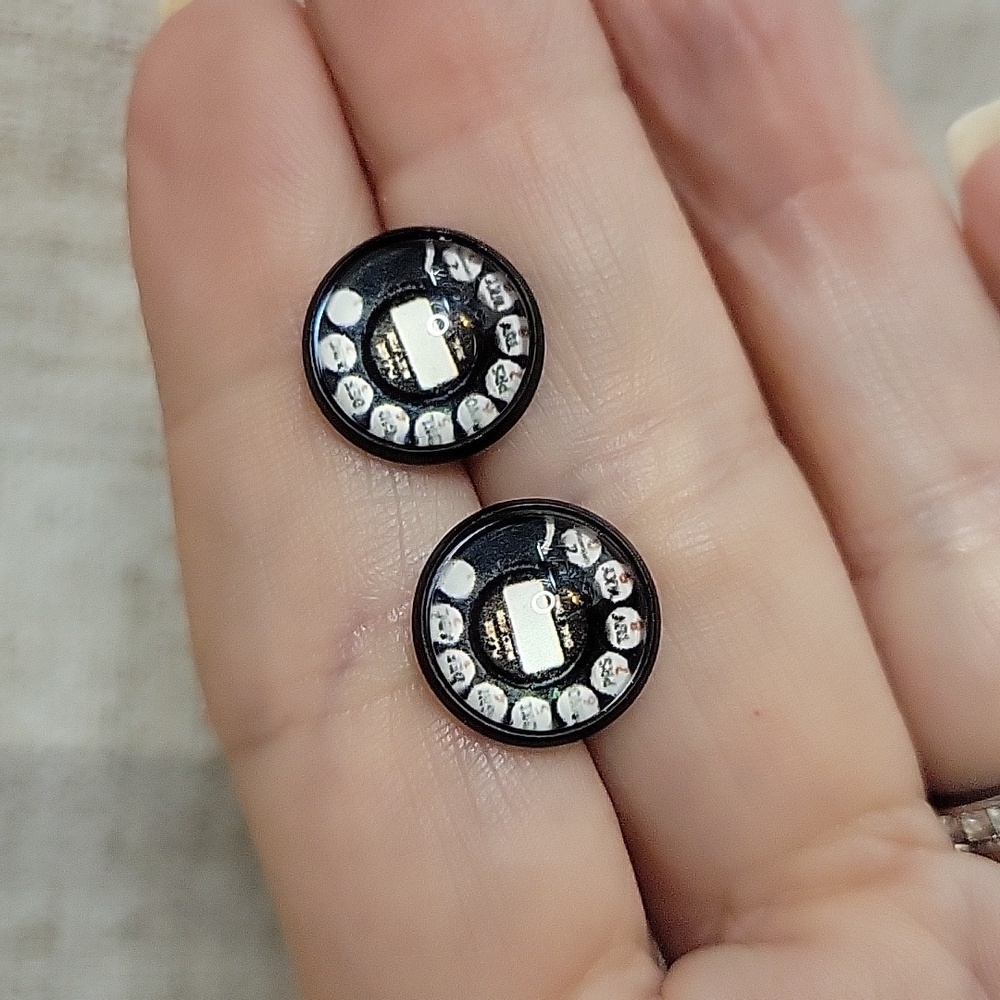 Vintage Rotary Phone Dial Earrings